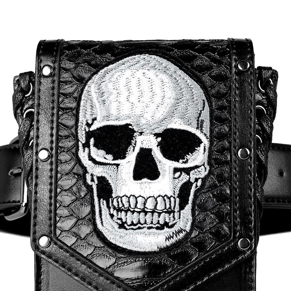 Gothic Skull Crossbody Bag With Adjustable Strap / Motorcycle Waist Pack - HARD'N'HEAVY