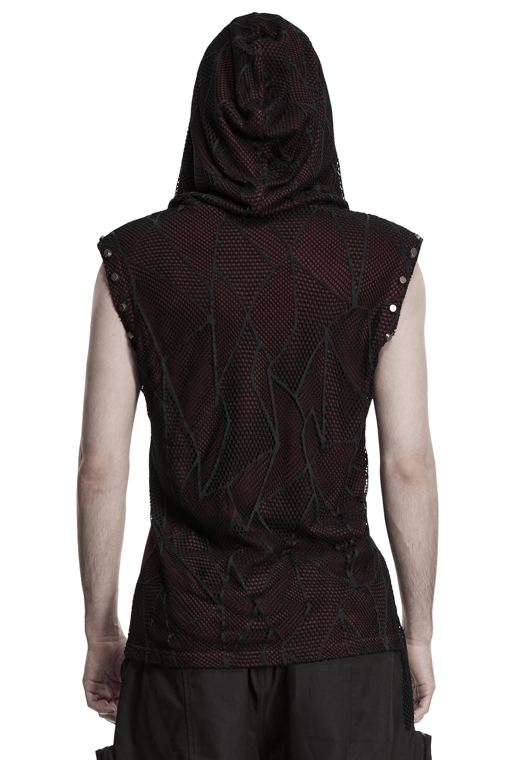 Gothic Spider Mesh Hooded Sleeveless Punk Top