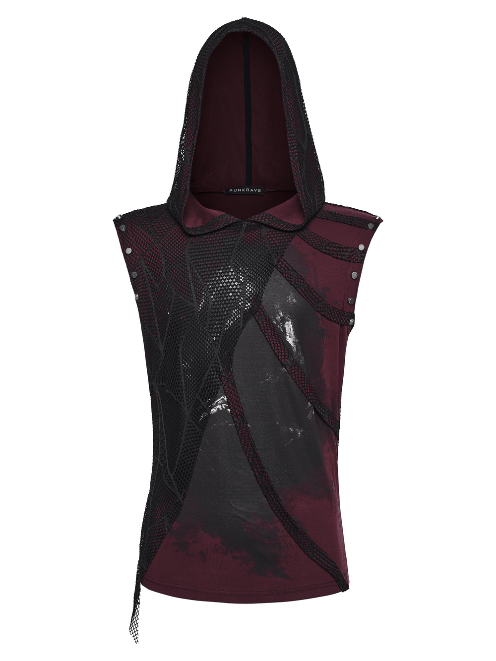Gothic Spider Mesh Hooded Sleeveless Punk Top