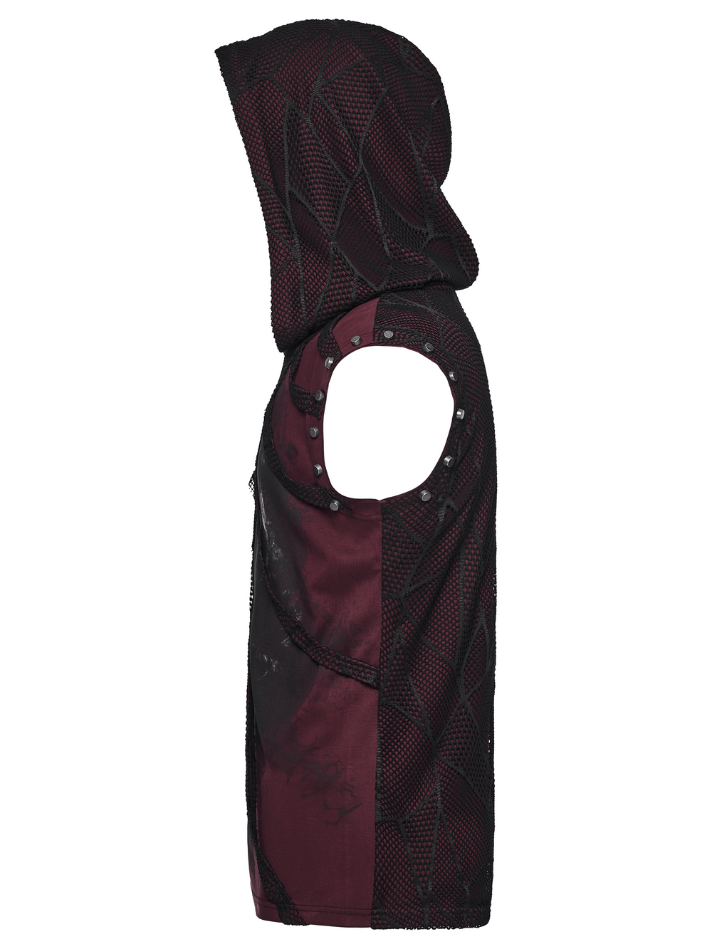 Gothic Spider Mesh Hooded Sleeveless Punk Top