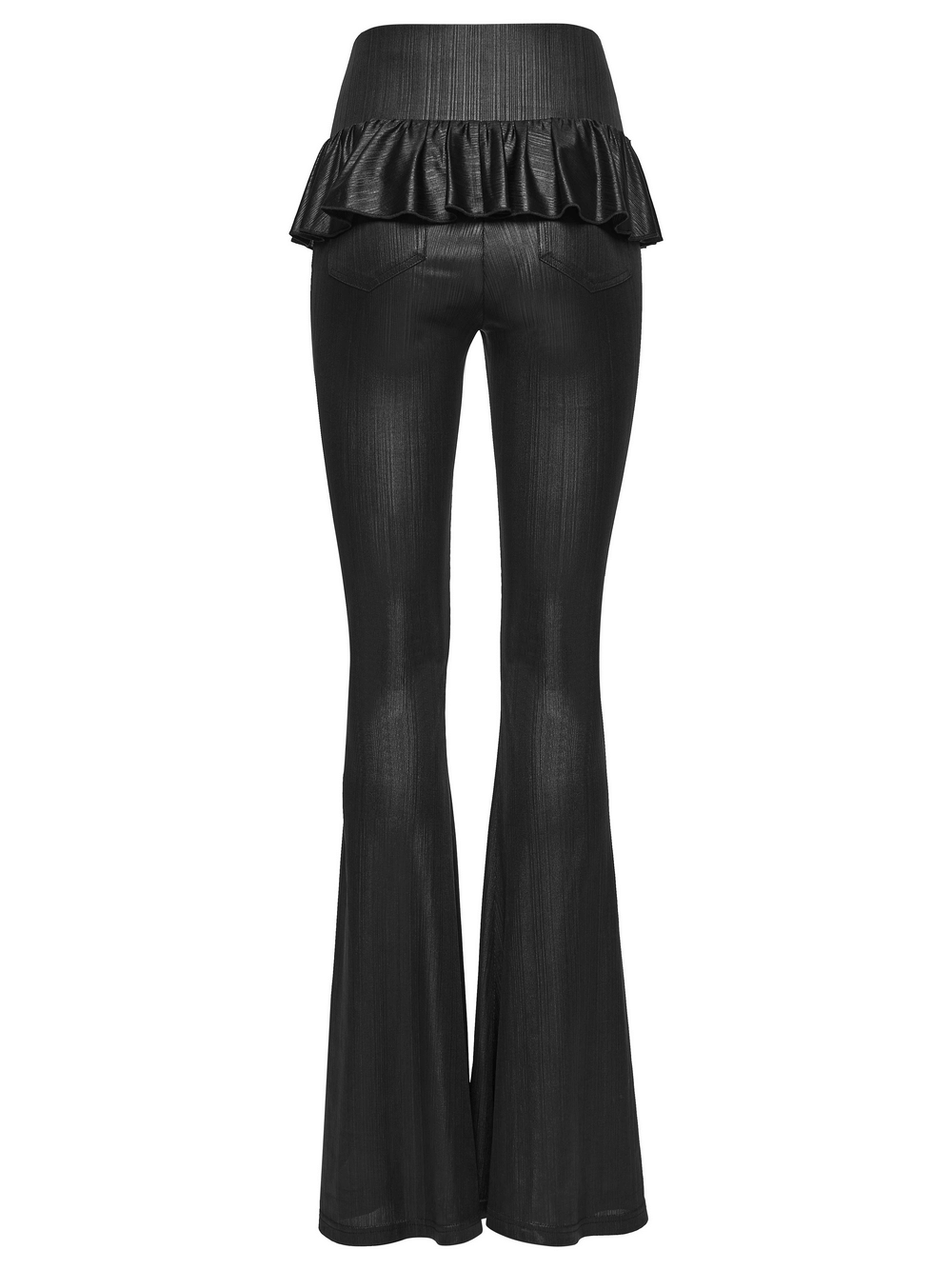 Gothic Spider Web Mesh Flared Pants with Cross Waist showcasing a stylish design and flared silhouette.