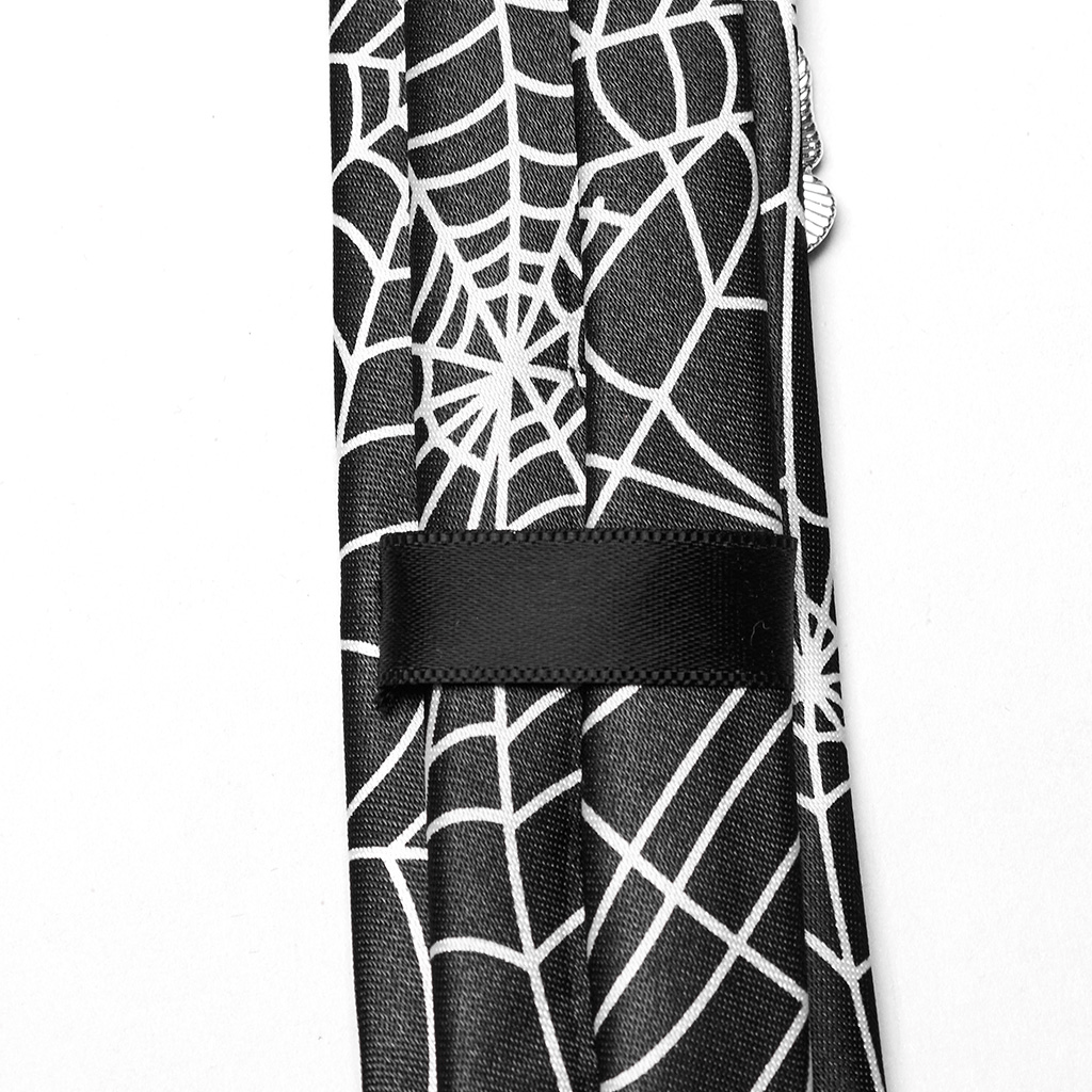 Gothic Spider Web Skull Tie for Fashion Enthusiasts