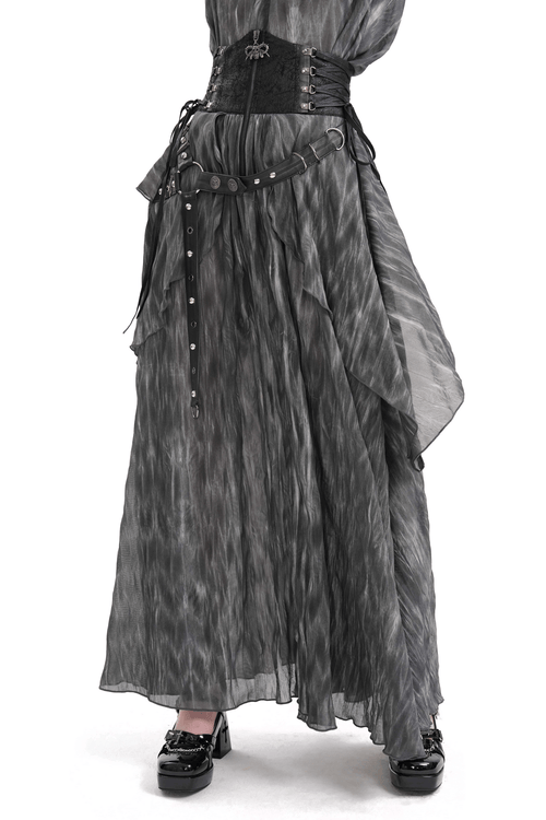 Gothic Steampunk Layered Corset Skirt with Lace