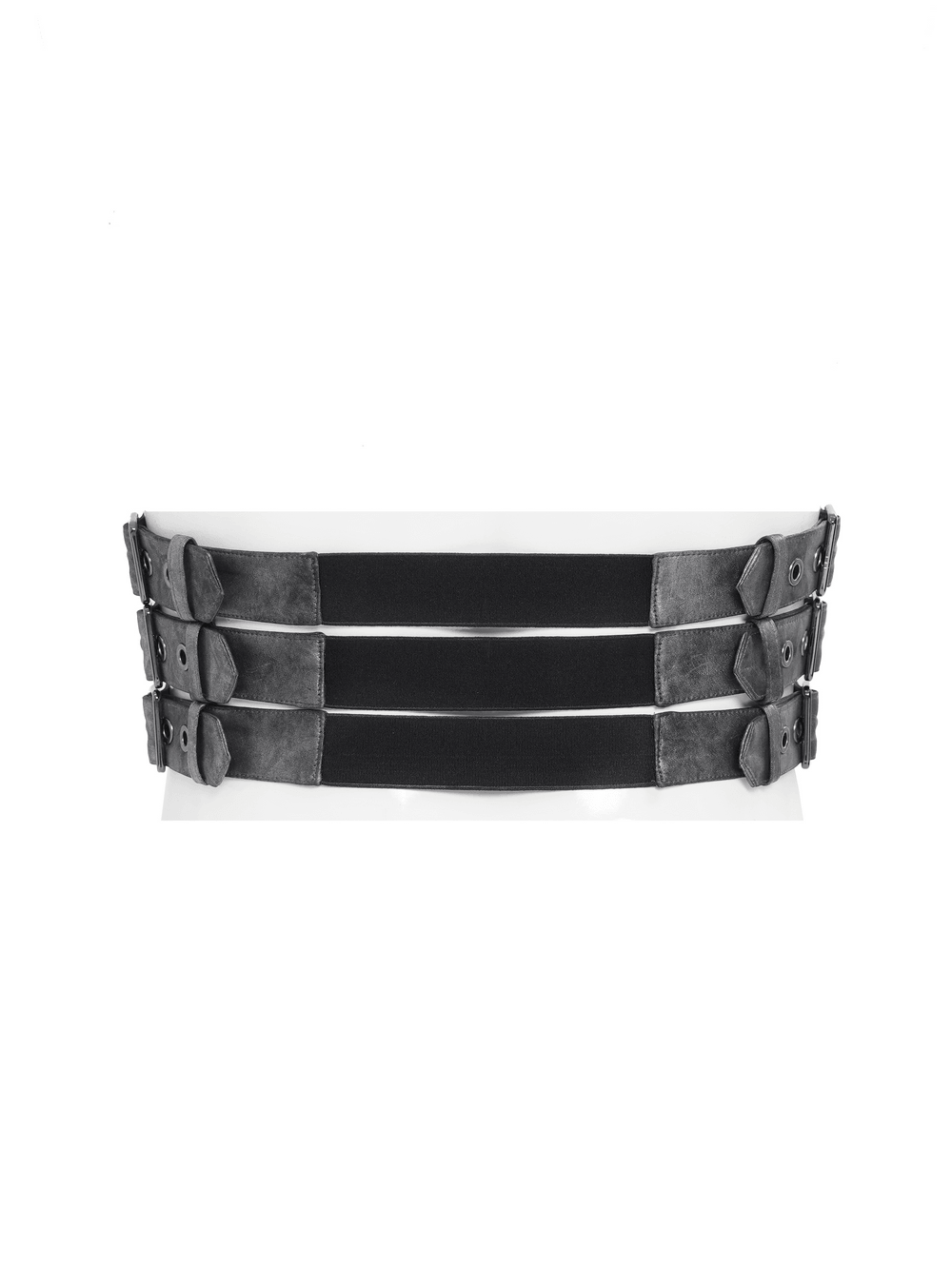 Gothic Studded Corset Belt With Front Zipper Detail