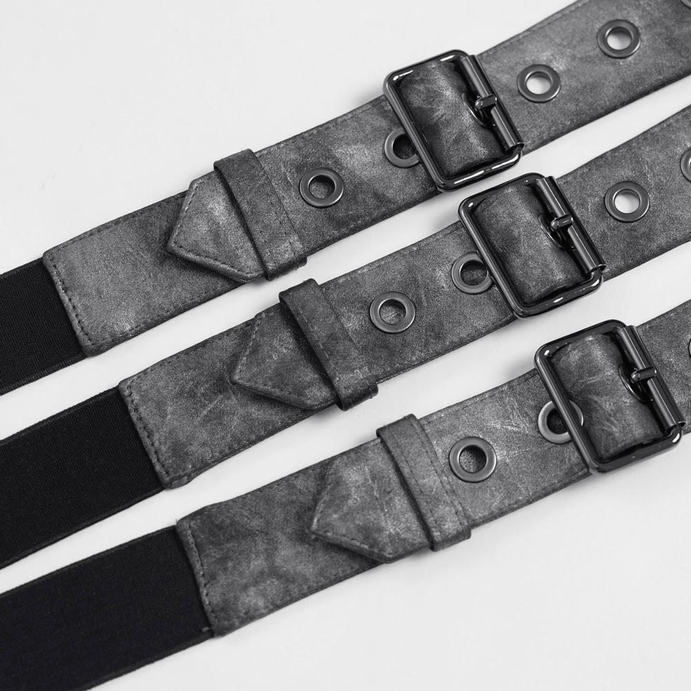 Gothic Studded Corset Belt With Front Zipper Detail