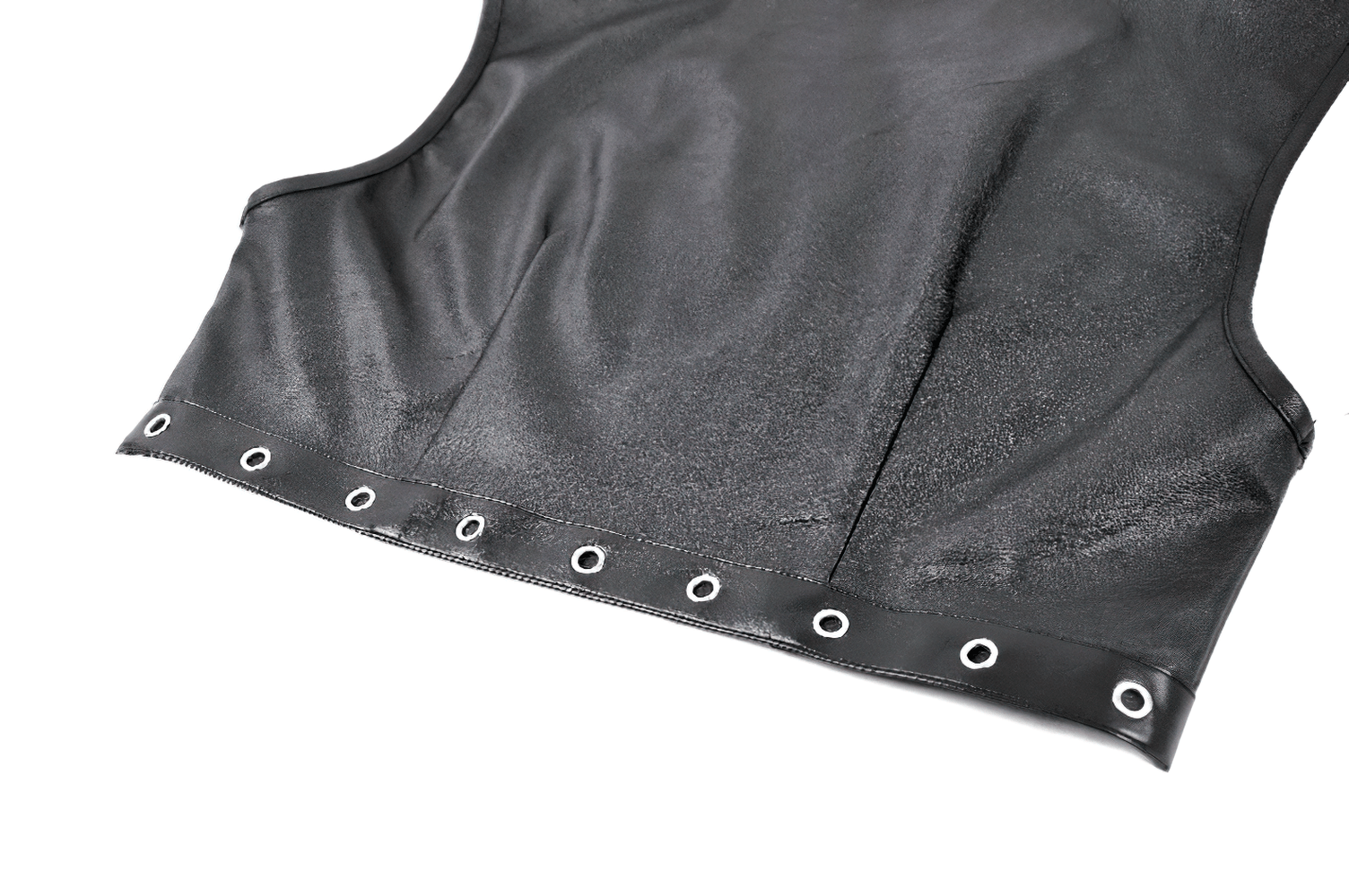 Gothic Studded Faux Leather Crop Top with Zipper