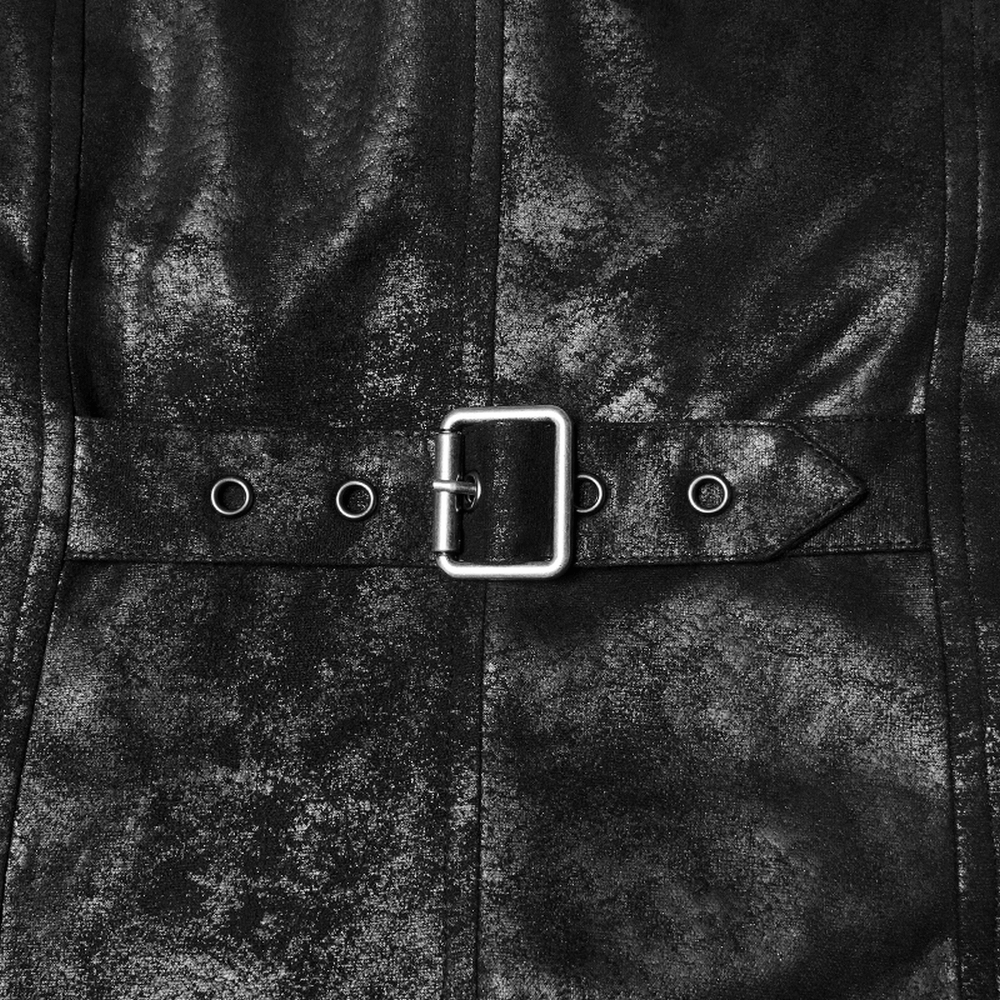 VENTA en EE. UU. de Capa Larga con Hebilla de Cuero Negro Estilo Gótico para Hombre