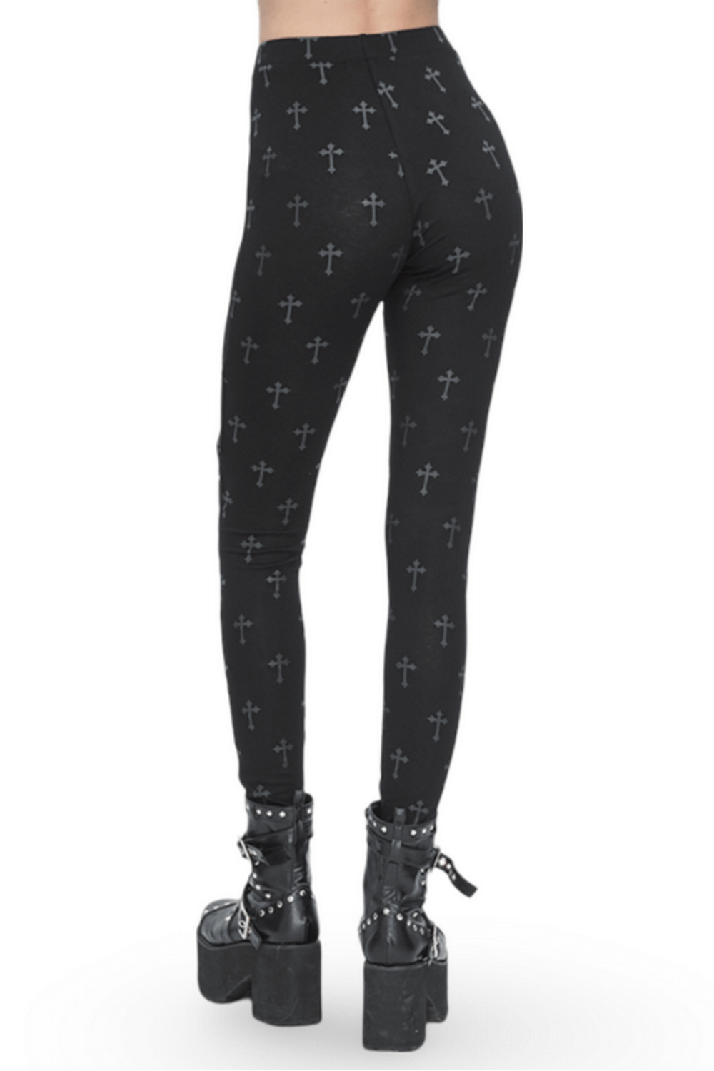 Gothic Style Cross Lace-up Leggings for Women