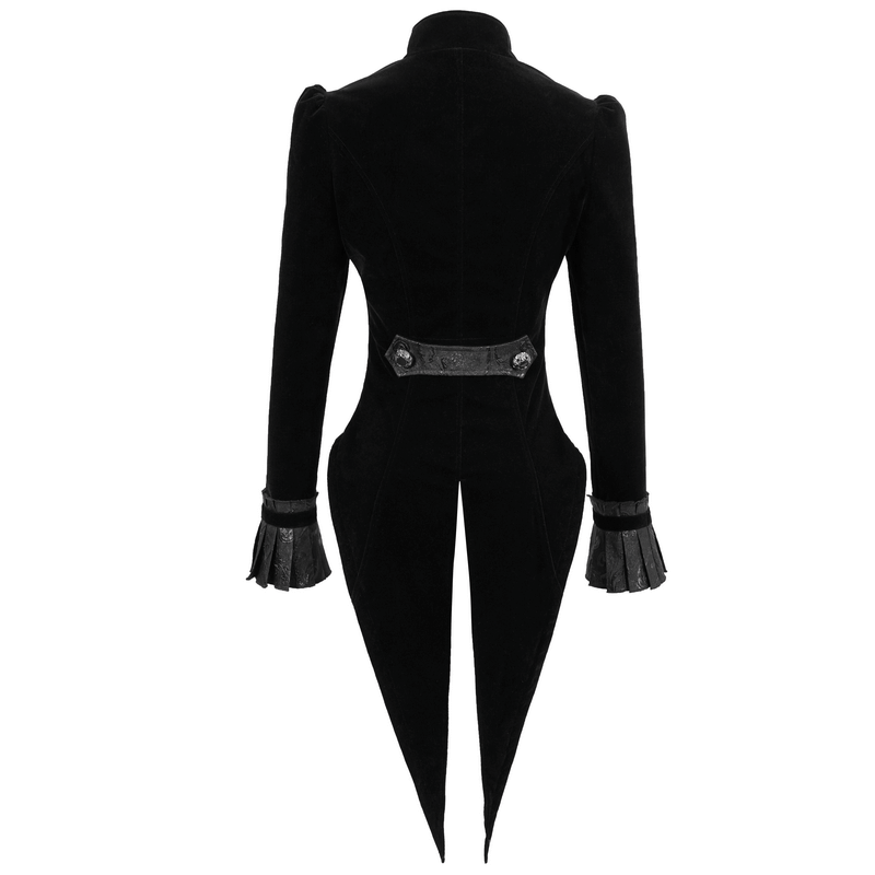 Gothic Style Cutout Splice Swallow-tailed Jacket / Appliqued Women's Velvet Jackets