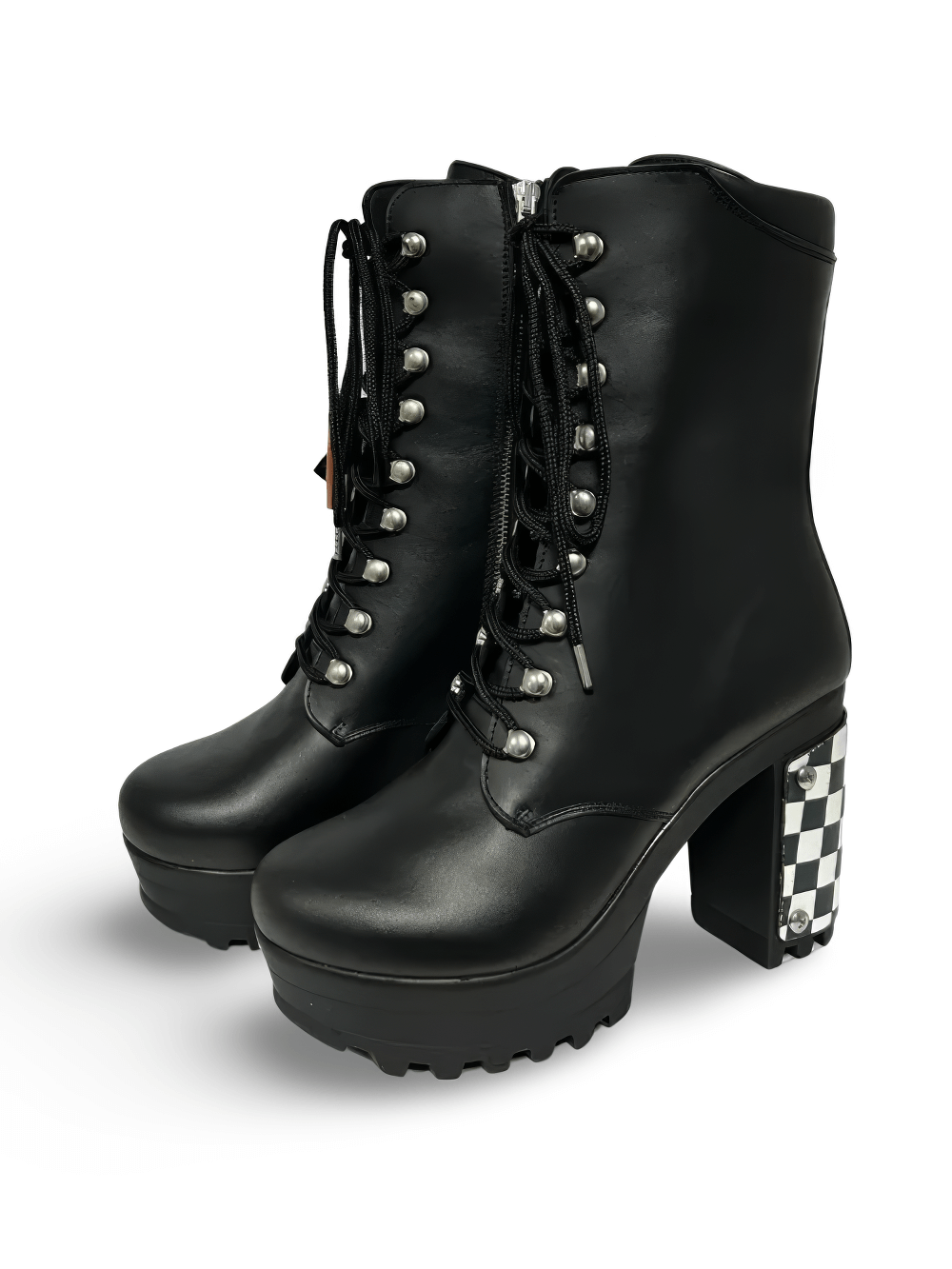 Gothic Style Mid-Calf Boots with Exotic Heel Design