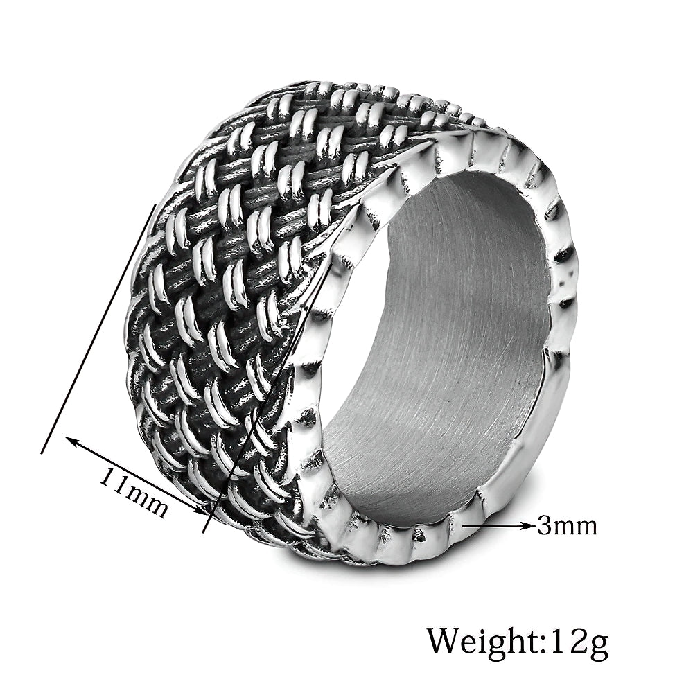 Gothic Style Stainless Steel Interwoven Ring / Men's And Women's Vintage Finger Jewelry - HARD'N'HEAVY