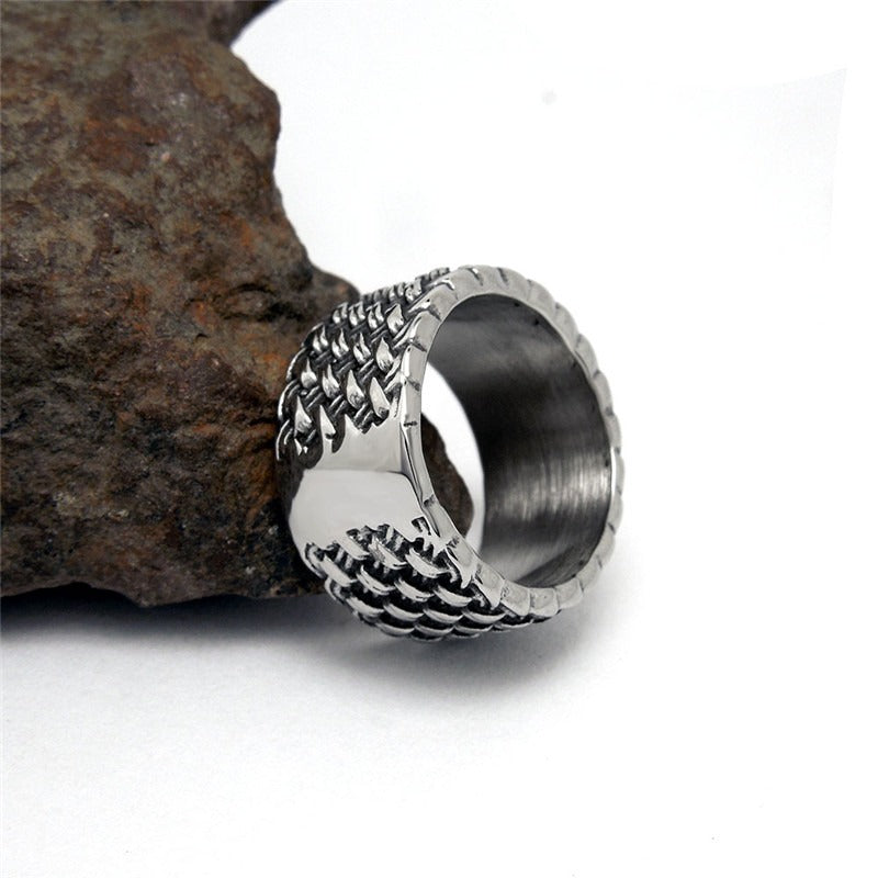 Gothic Style Stainless Steel Interwoven Ring / Men's And Women's Vintage Finger Jewelry - HARD'N'HEAVY