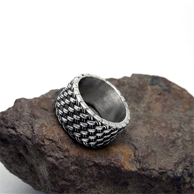 Gothic Style Stainless Steel Interwoven Ring / Men's And Women's Vintage Finger Jewelry - HARD'N'HEAVY