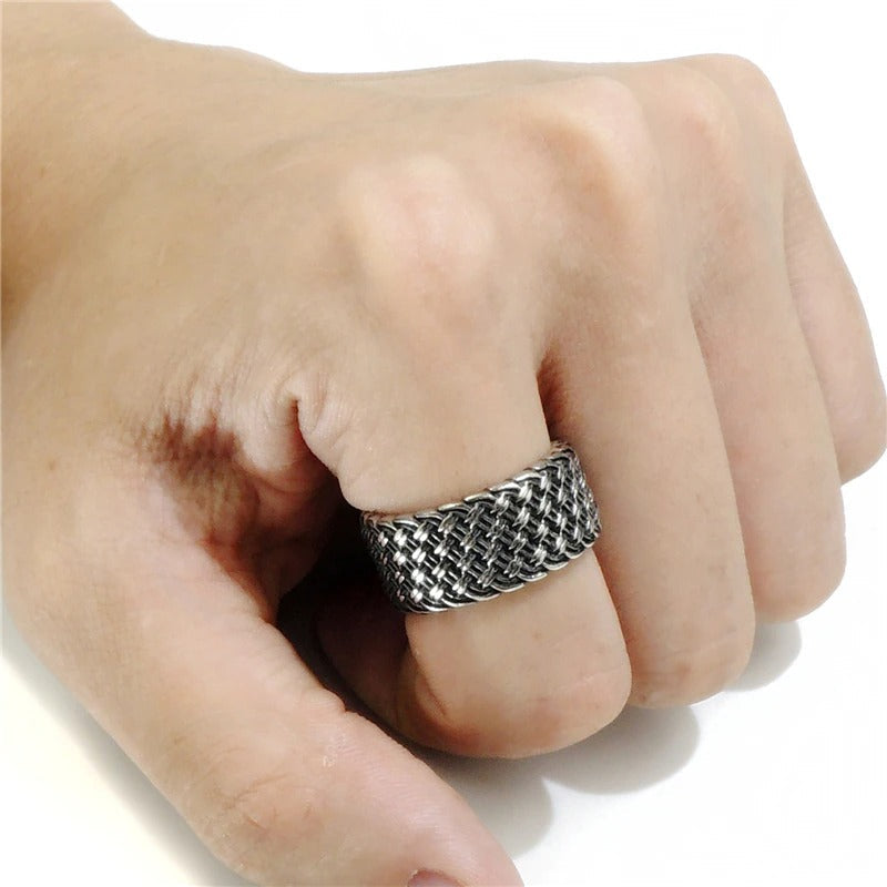 Gothic Style Stainless Steel Interwoven Ring / Men's And Women's Vintage Finger Jewelry - HARD'N'HEAVY