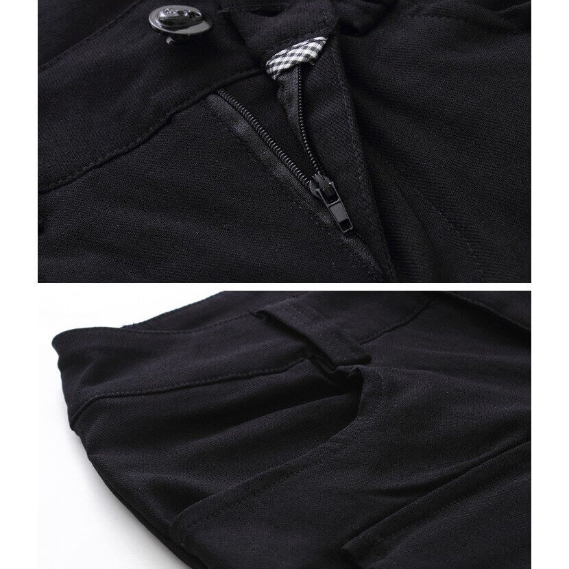 Gothic Style Women's Black Pencil Pants / High-quality Elastic Waist Stretchable Material Pants - HARD'N'HEAVY