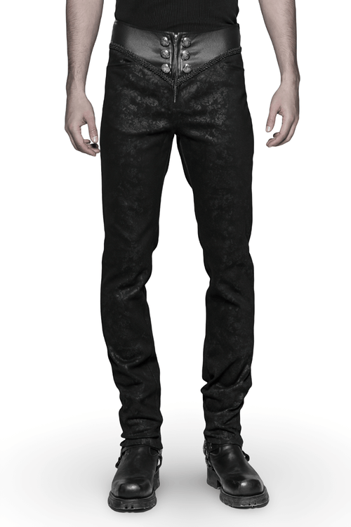 Gothic Stylish Black Lace Up Back Skinny Jeans