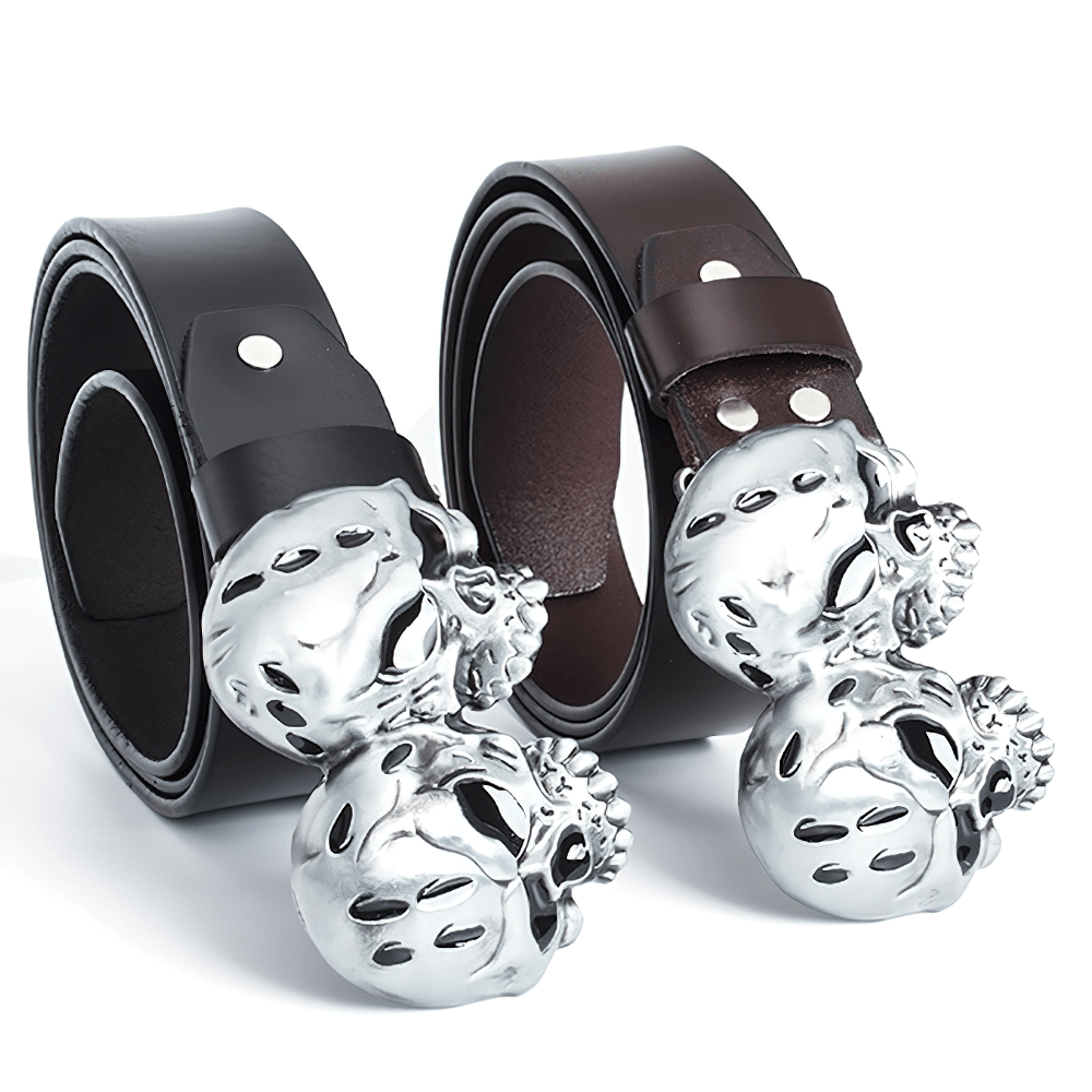 Gothic Unisex Belt with Buckle in Form Skulls / Halloween Cosplay Belt - HARD'N'HEAVY