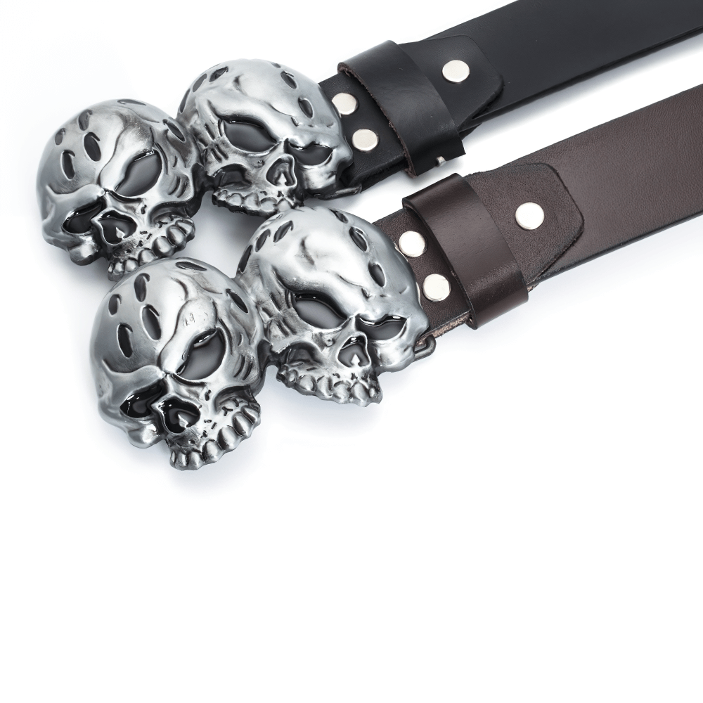 Gothic Unisex Belt with Buckle in Form Skulls / Halloween Cosplay Belt - HARD'N'HEAVY
