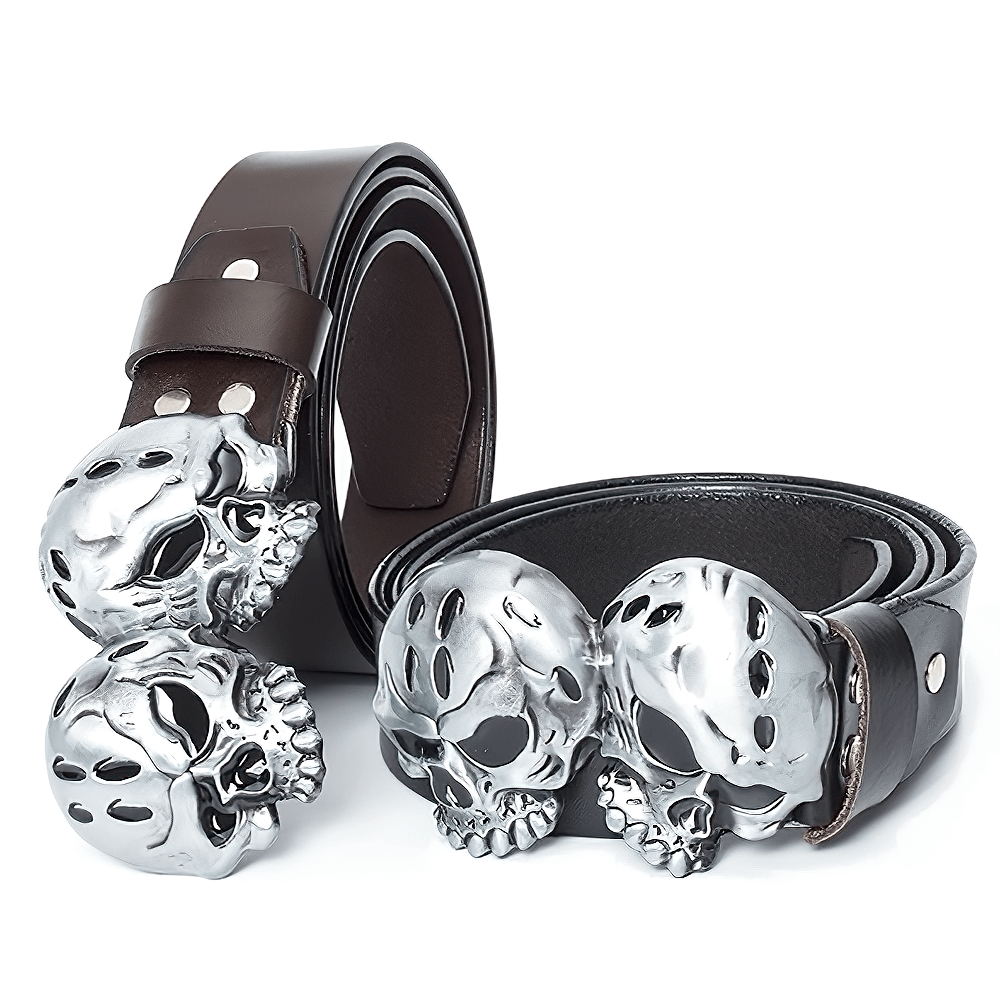 Gothic Unisex Belt with Buckle in Form Skulls / Halloween Cosplay Belt - HARD'N'HEAVY