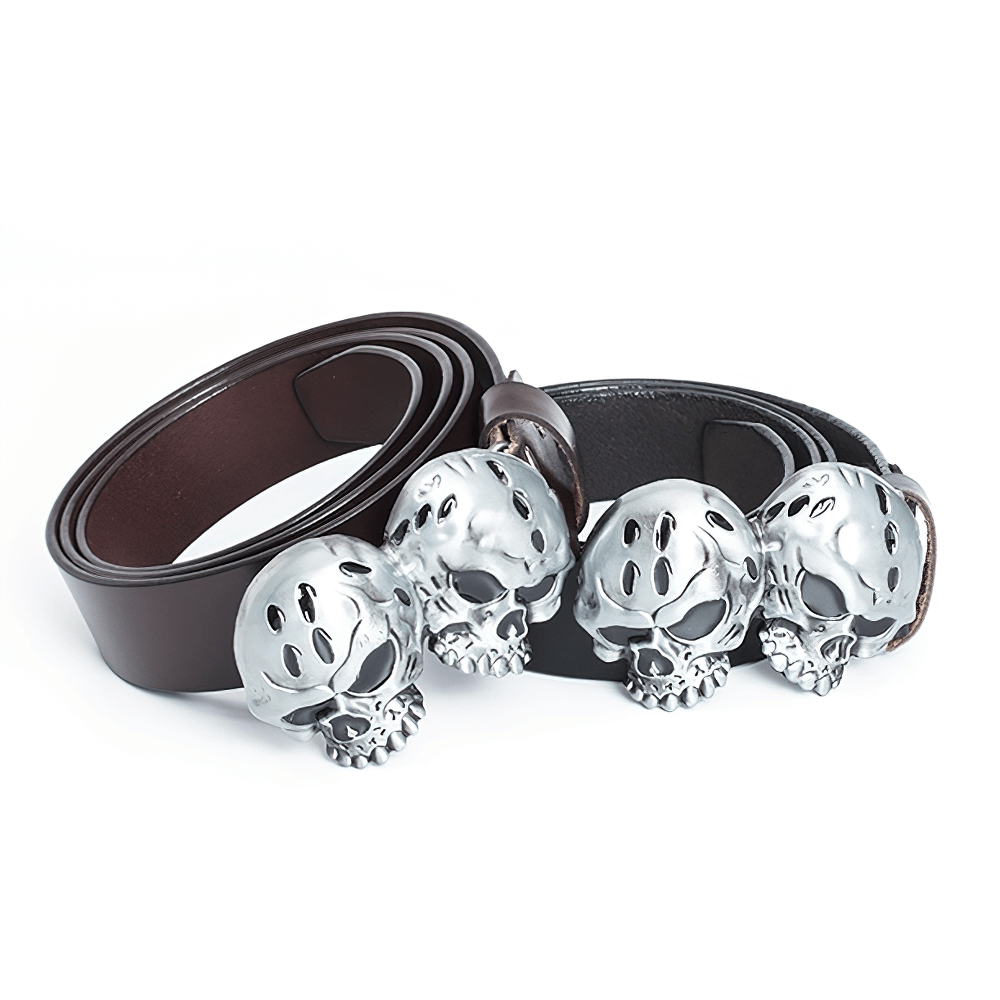 Gothic Unisex Belt with Buckle in Form Skulls / Halloween Cosplay Belt - HARD'N'HEAVY