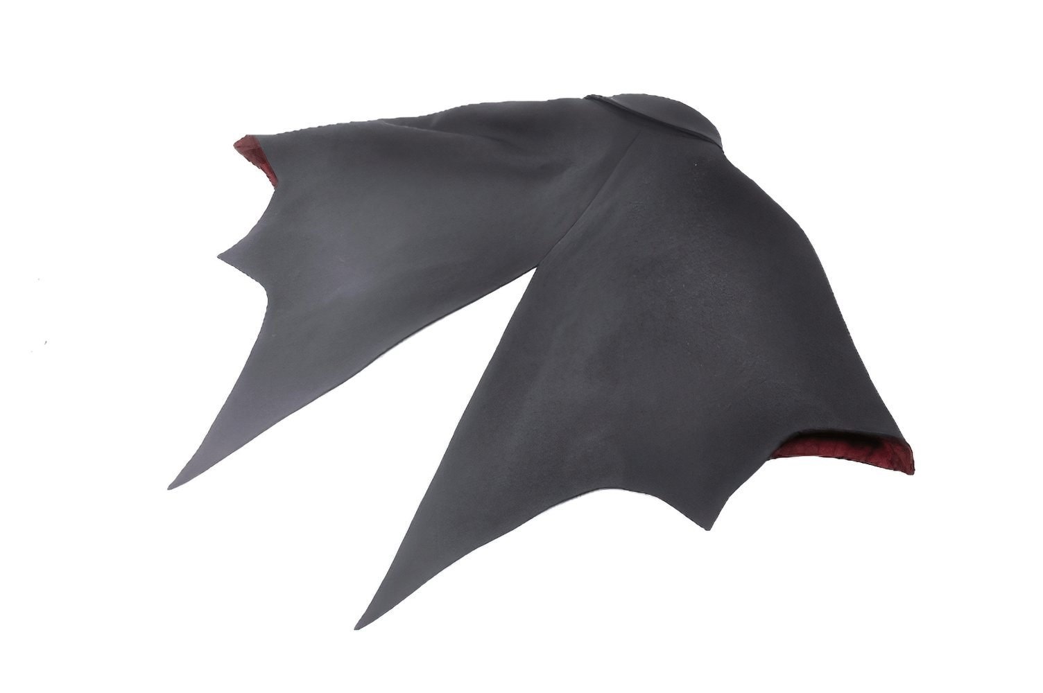 Elegant Gothic vampire cape with high collar, bat-wing silhouette, and blood-red lining for a dramatic touch.