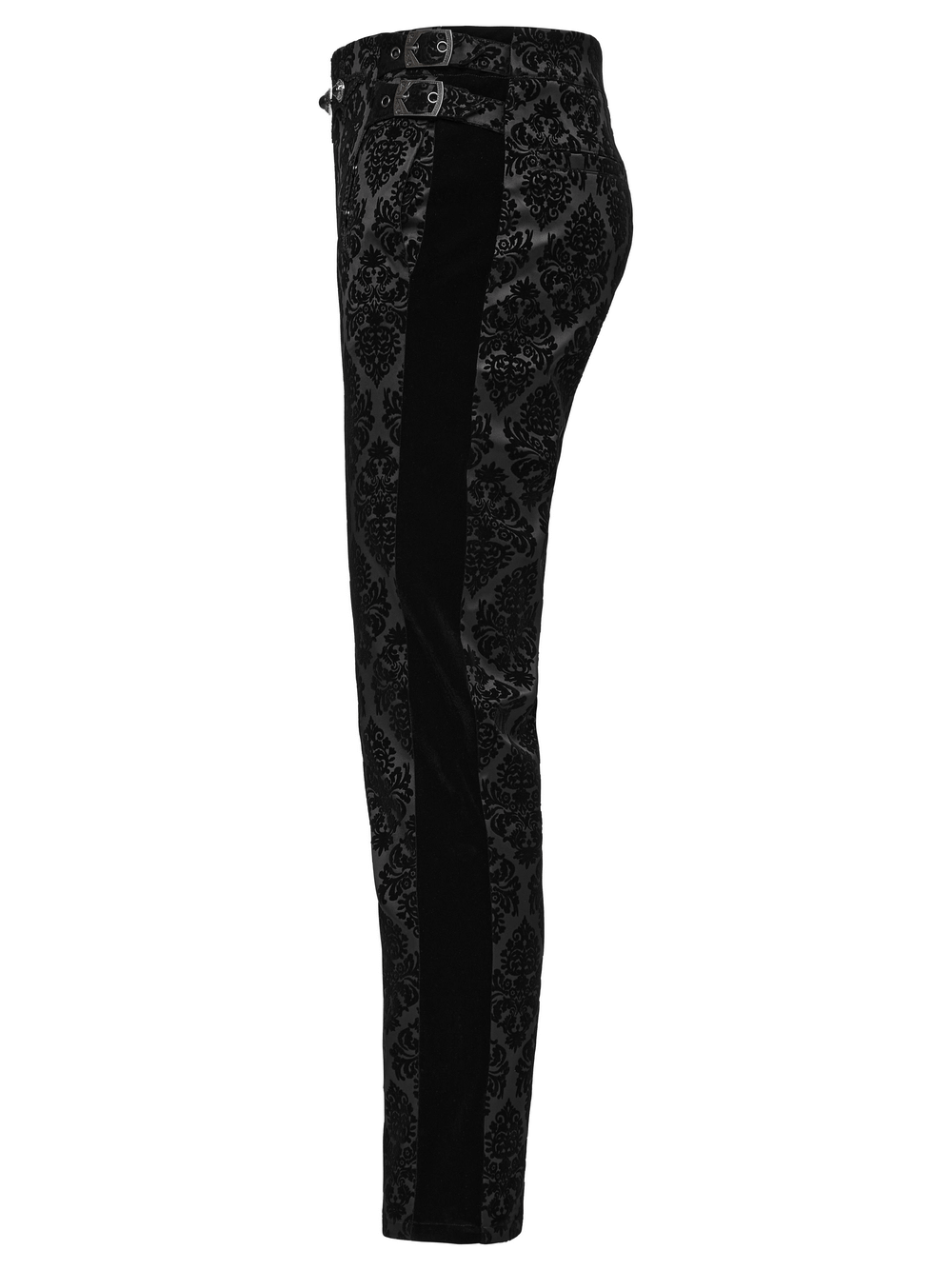 Gothic Velvet Flocking Suit Pants with Gemstone Buckles