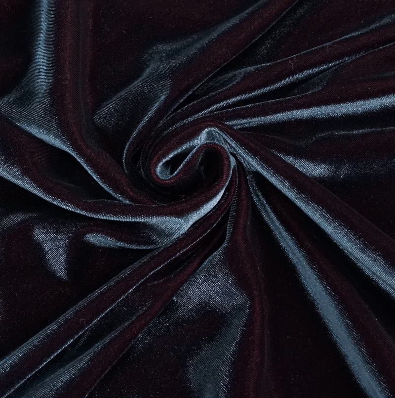 Luxurious black velvet fabric with a silky sheen, perfect for Gothic-inspired fashion.