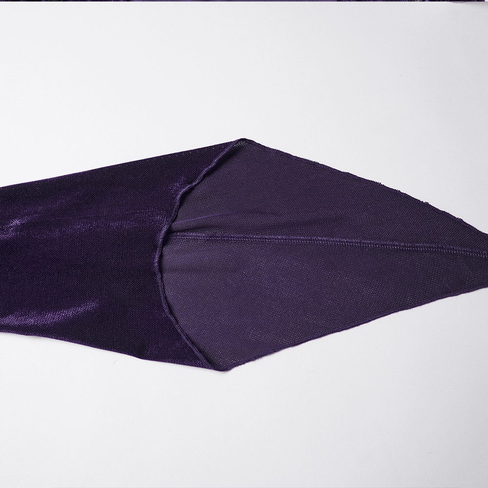 Gothic Velvet Hooded Dress with Adjustable Waist detail showcasing the hood in rich purple fabric.