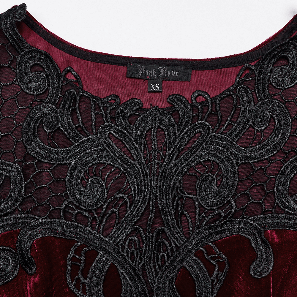 Gothic-Meerjungfrauenkleid aus Samt mit Spitzendetails