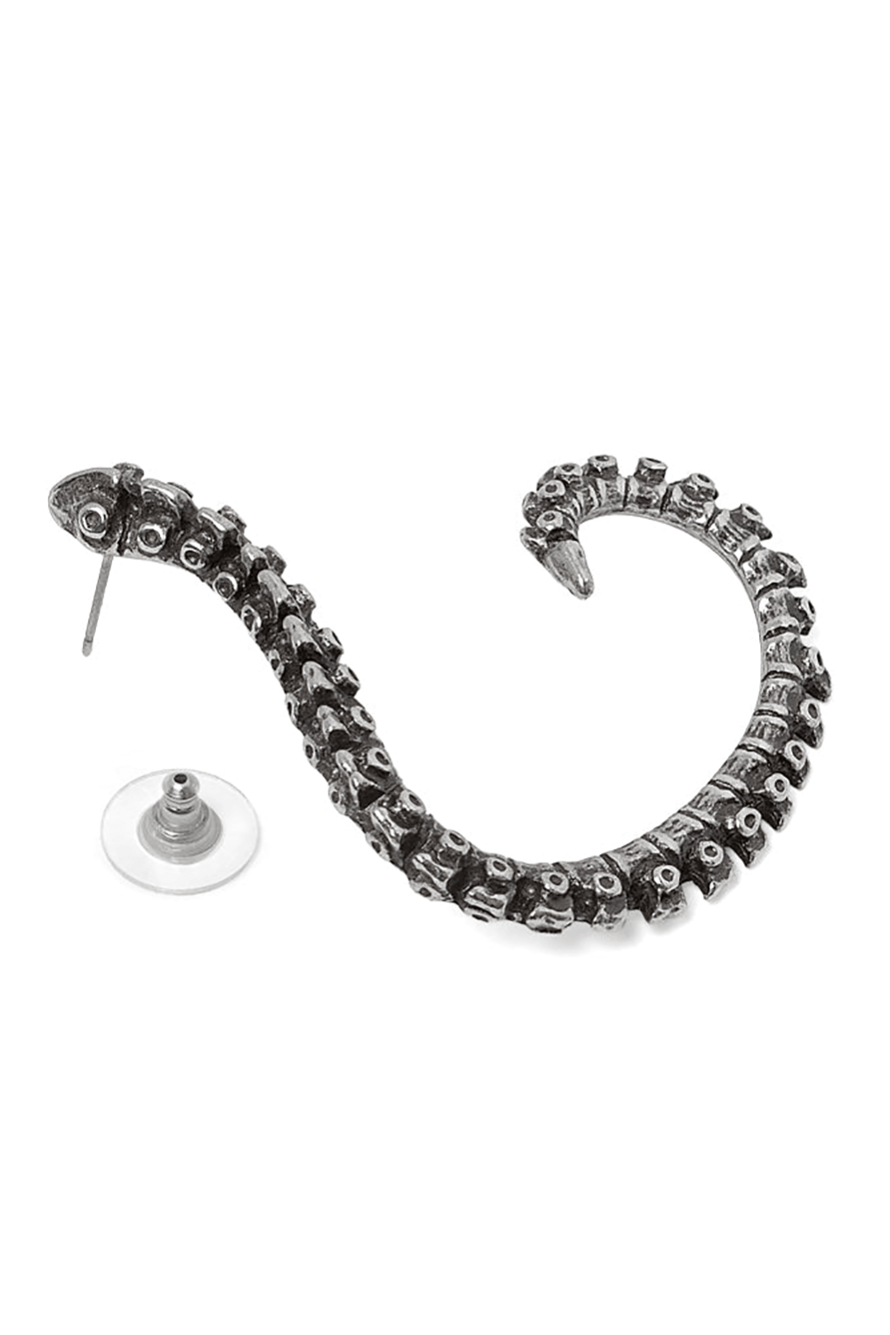 Gothic Vertebrae Spine Ear Wrap Pewter Earring