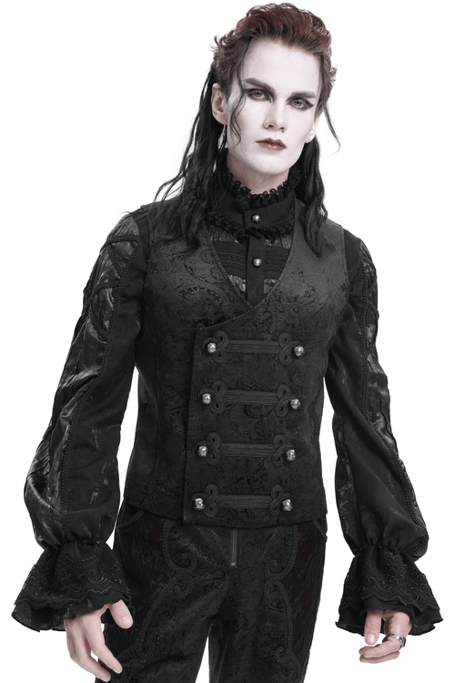 Gilet gothique avec boutons décoratifs pour homme