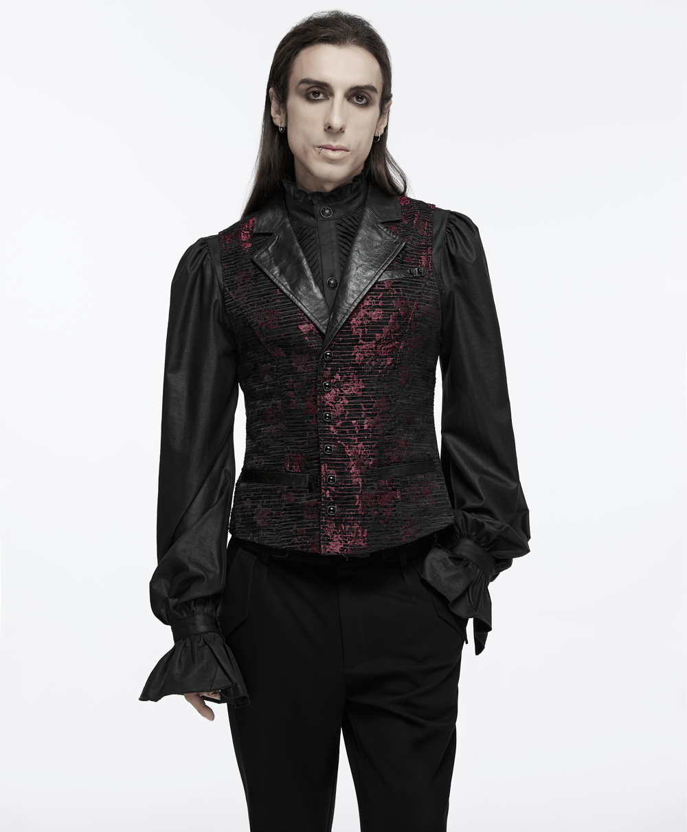 Gothic waistcoat with skull accents, fitted design, and elegant leather details for a bold, sophisticated look.