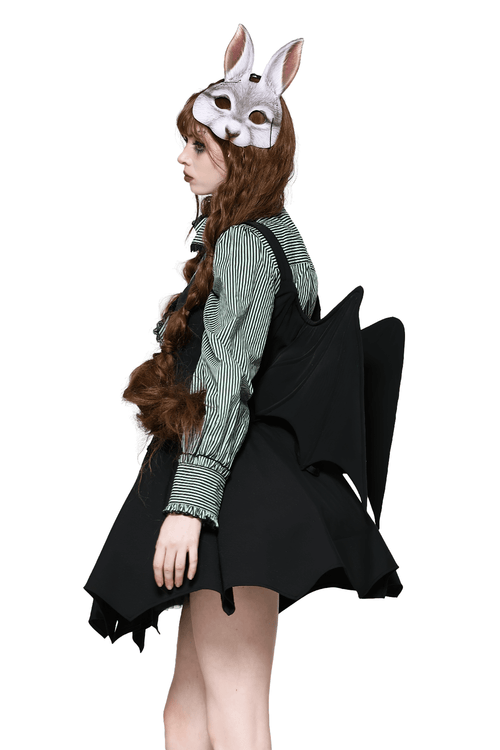 Gothic Winged Corset Top with Unique Lace Detailing