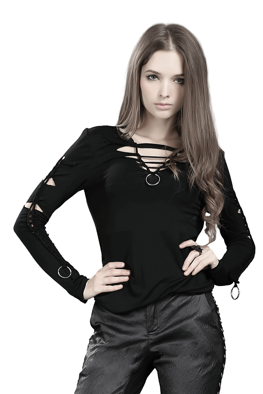 Gothic Women's Long Sleeves Twisted Sweatshirt