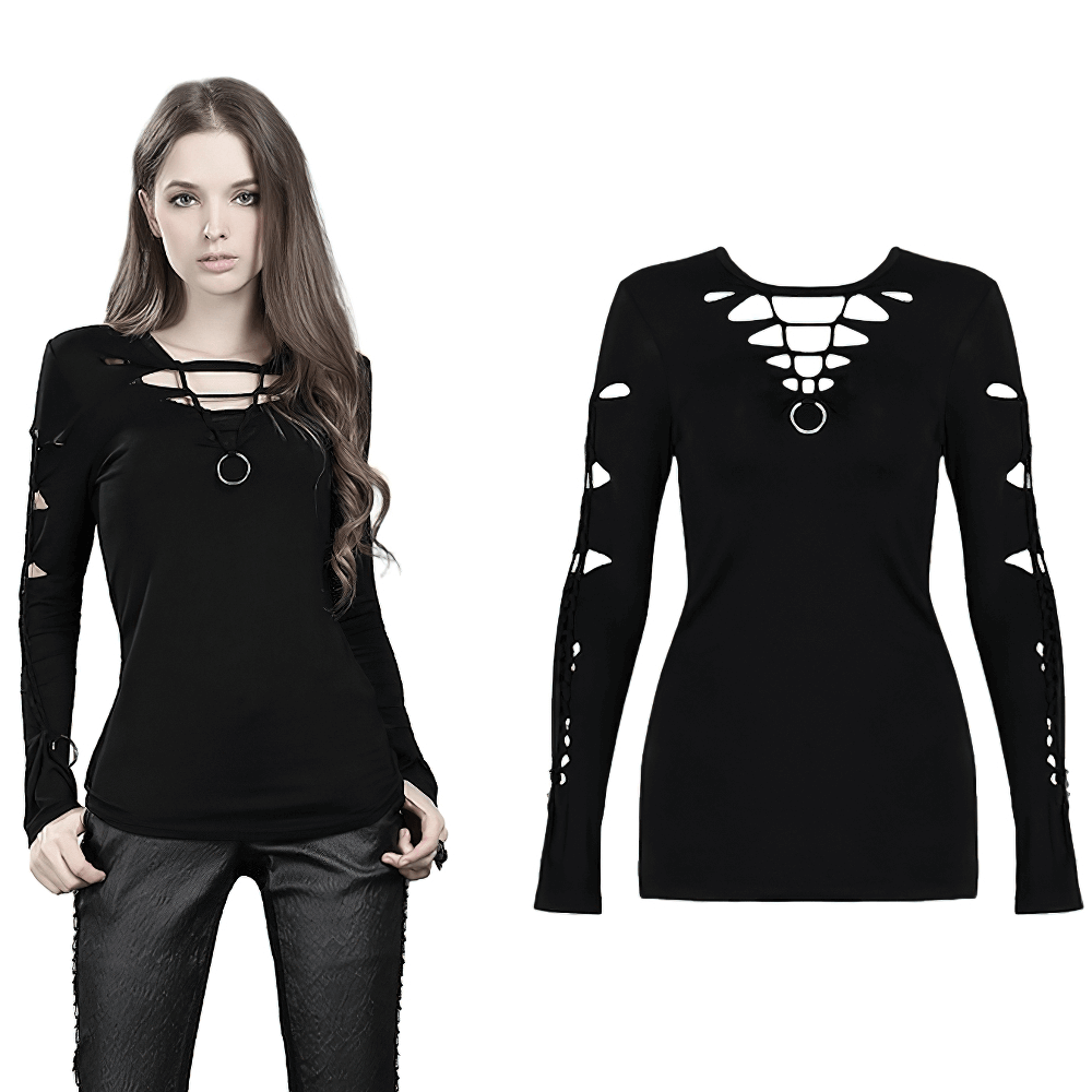 Gothic Women's Long Sleeves Twisted Sweatshirt