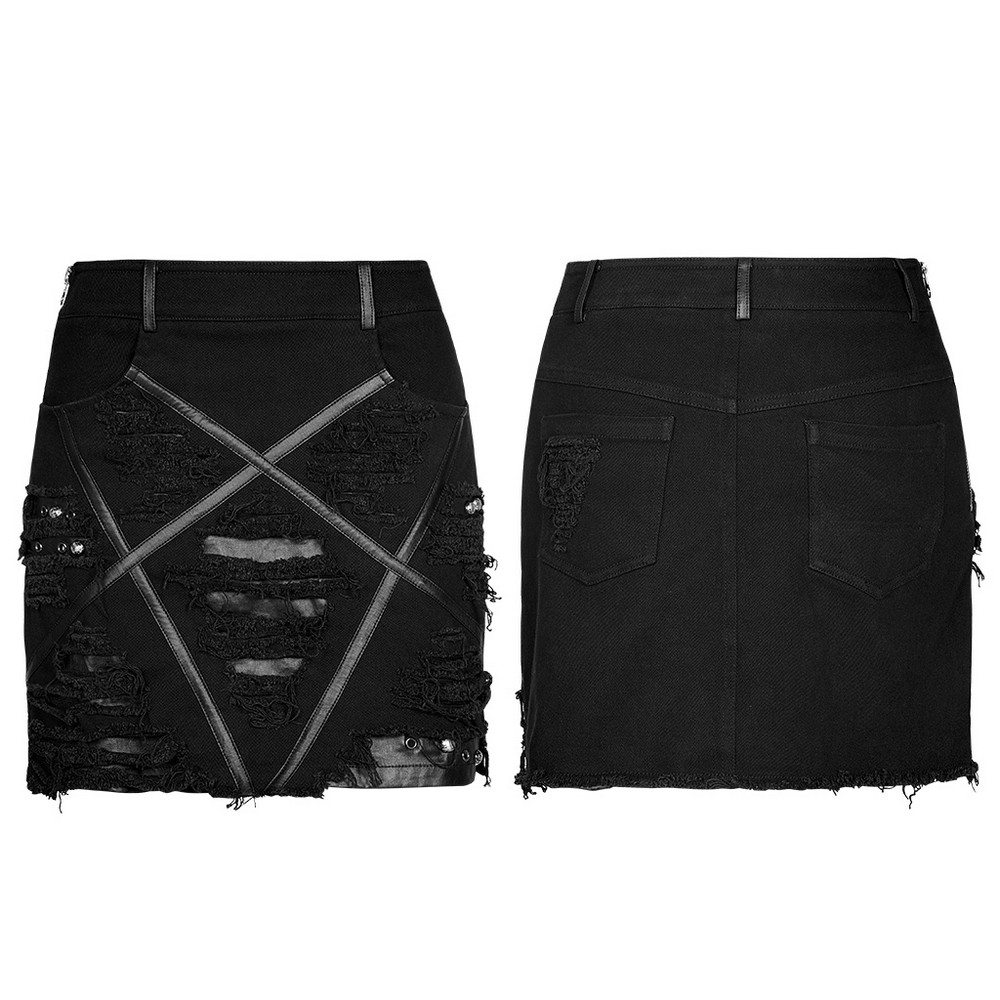 Gothic Women's Pentagram Pattern Decadent Skirt - HARD'N'HEAVY