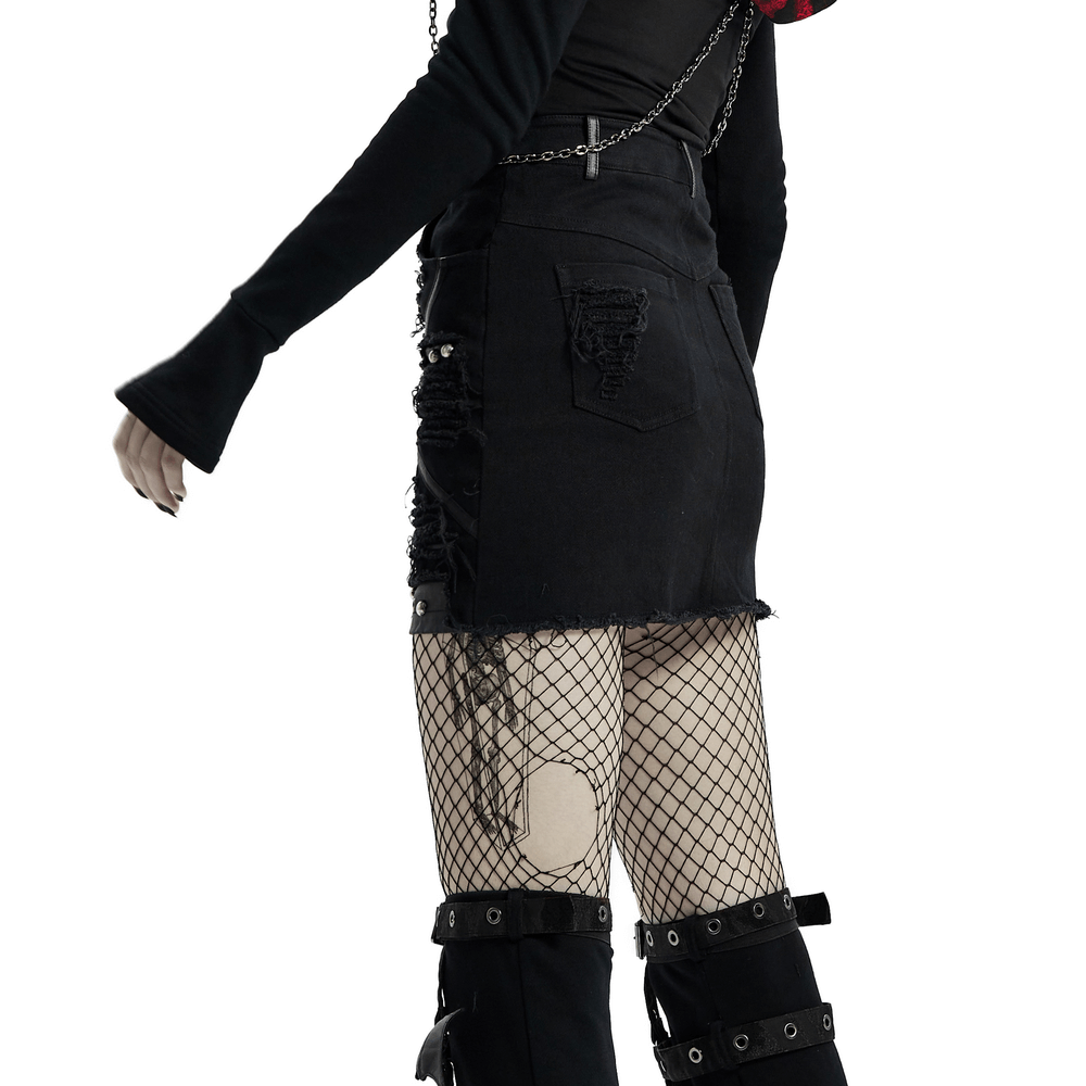 Gothic Women's Pentagram Pattern Decadent Skirt - HARD'N'HEAVY