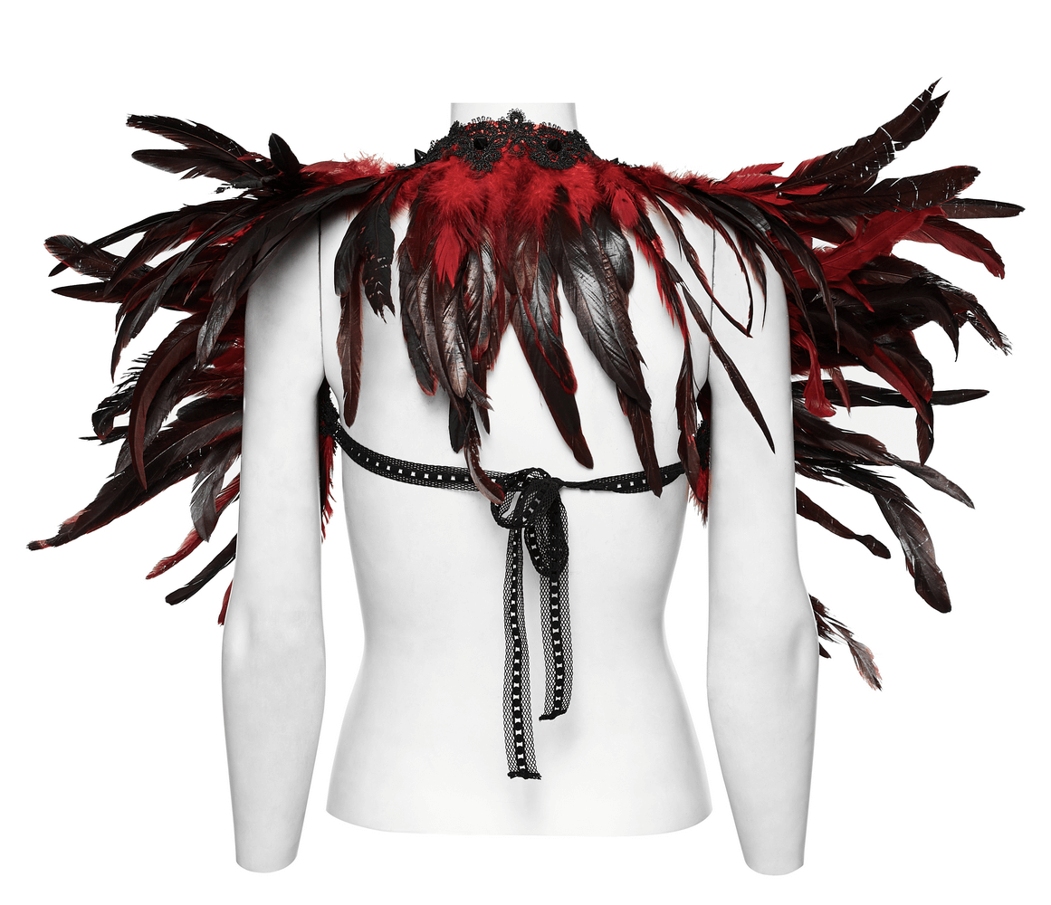 Gothic Women's Real Feather Shoulder Accessory