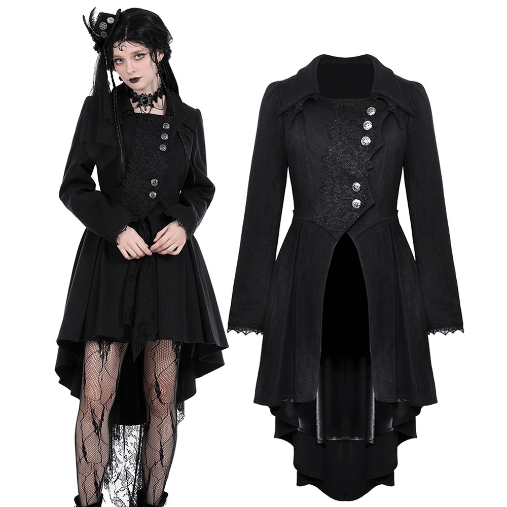 Gothic Women's Tailcoat with Lace for Stylish Looks