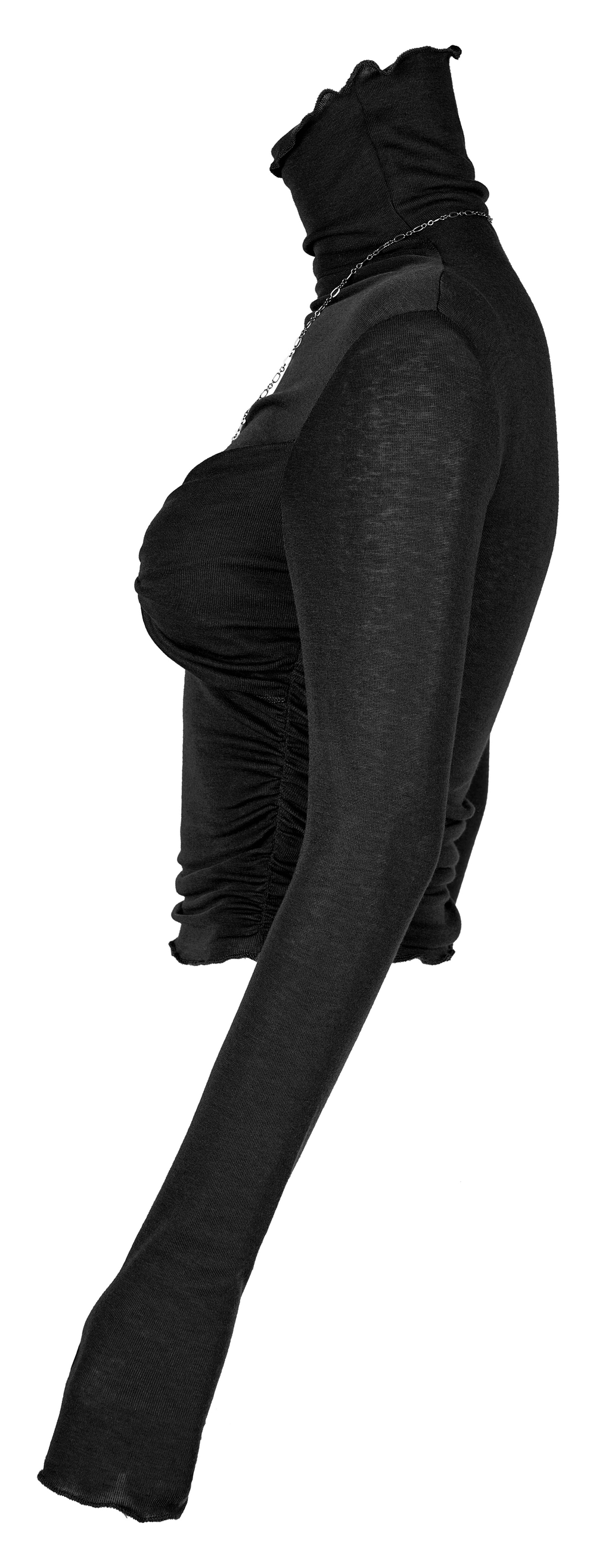 Gothic Women's Turtleneck with Front Bow Detail - HARD'N'HEAVY