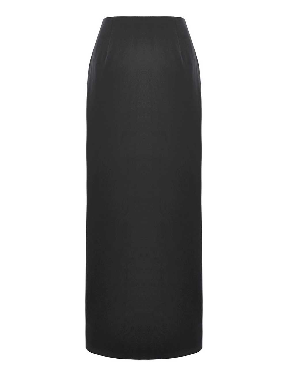 Gothic Wrap Maxi Skirt with Belts and Cross Charm, long black skirt with sleek design and wrap front.
