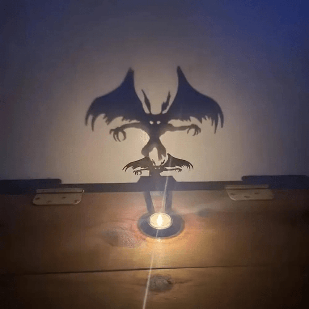 Portavelas de Halloween con escena de metal