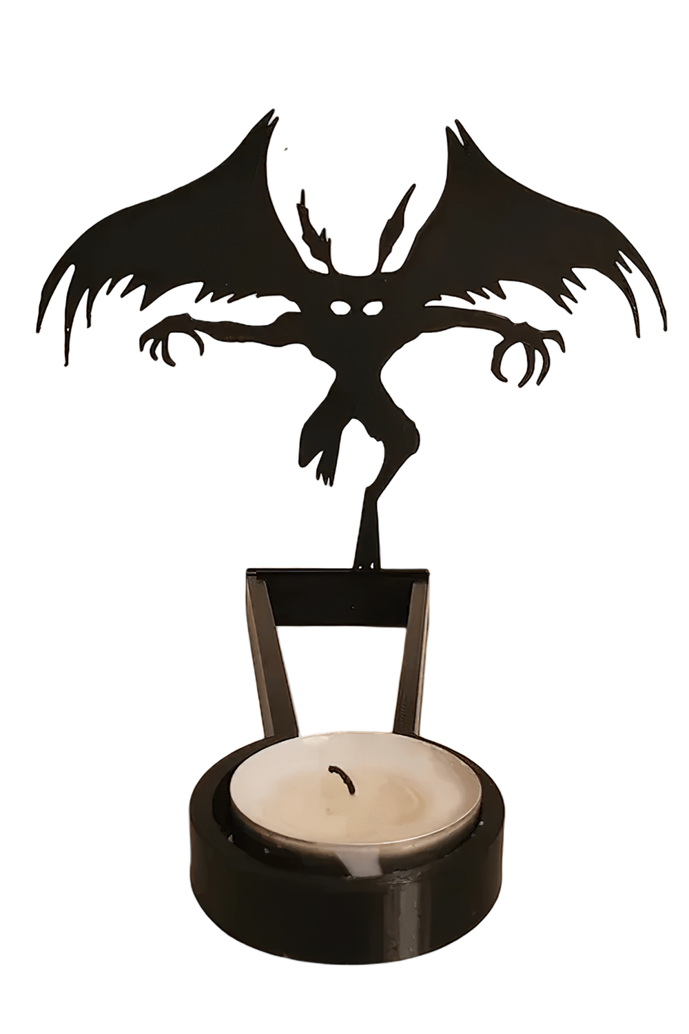 Portavelas de Halloween con escena de metal