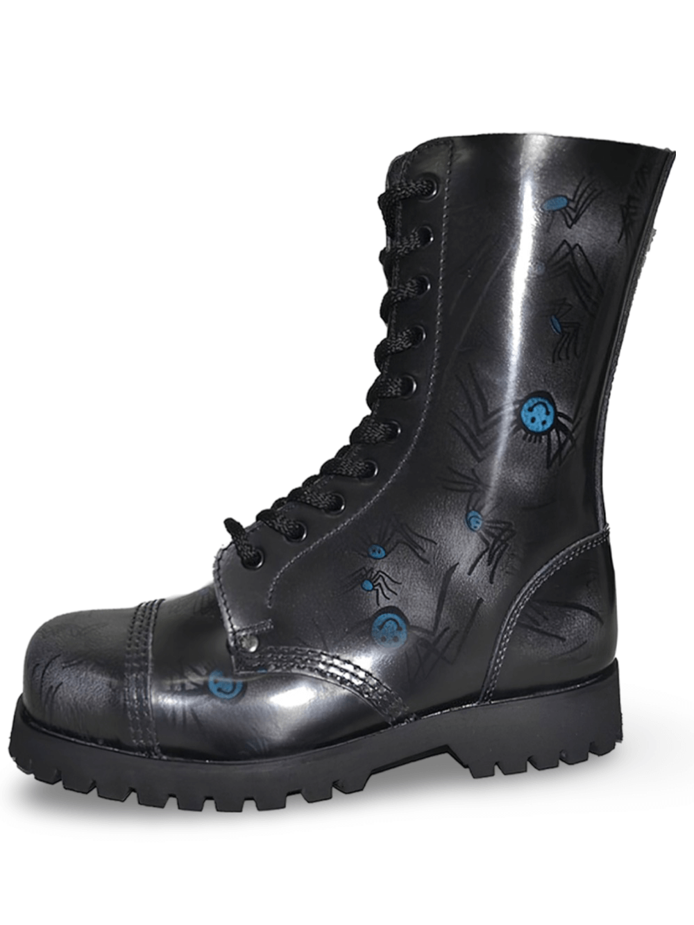 Happy Spider 10-Eyelets Ranger Boots With Lace Up