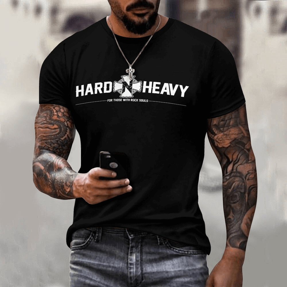HARD'N'HEAVY Jersey Short Sleeve Tee for Men / Alternative Fashion Outfits