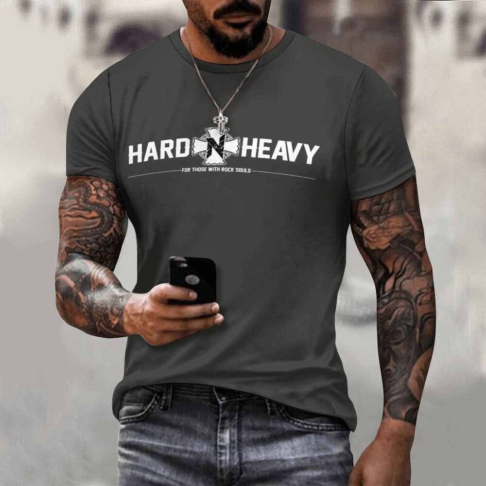 HARD'N'HEAVY Jersey Short Sleeve Tee for Men / Alternative Fashion Outfits