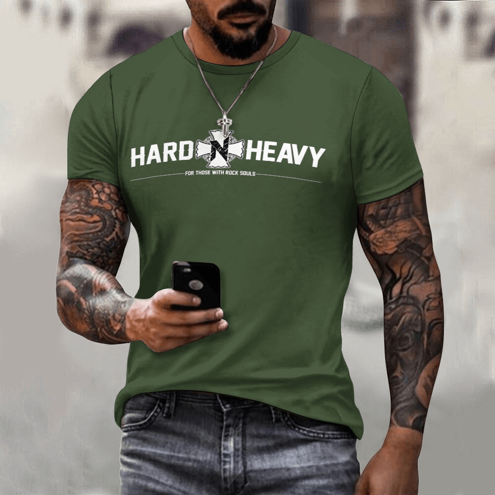 HARD'N'HEAVY Jersey Short Sleeve Tee for Men / Alternative Fashion Outfits