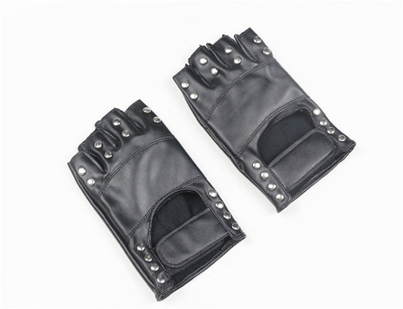 Heavy Metal & Rock style PU Leather Gloves / Men Women Metal Rivets Fitness Work Out Cycling Bicycle - HARD'N'HEAVY