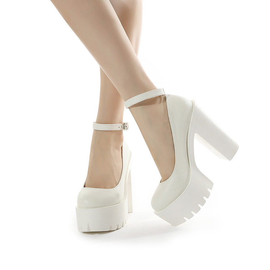 High-Heeled Shoes in Alternative Fashion / Thick Heels platform Pumps in Gothic Style - HARD'N'HEAVY