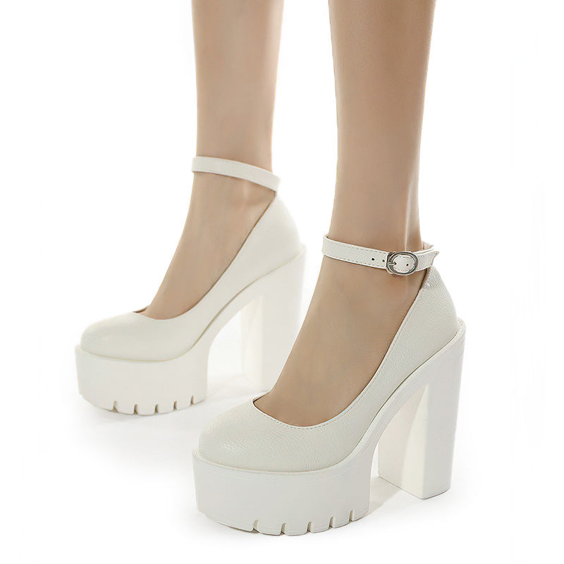 High-Heeled Shoes in Alternative Fashion / Thick Heels platform Pumps in Gothic Style - HARD'N'HEAVY